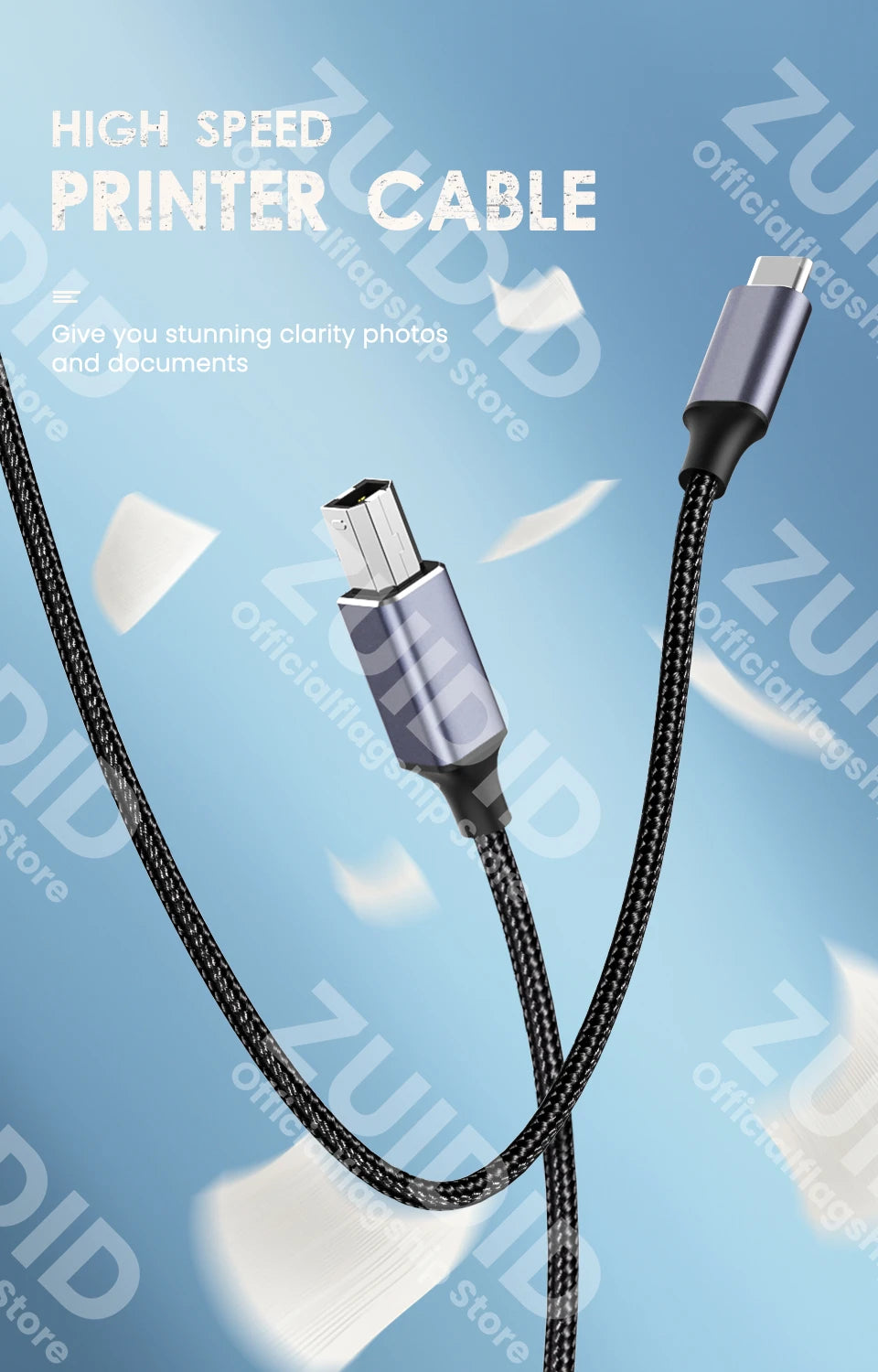 Both USB Types to USB Type B 2.0 Cable β Compatible with Printers, Cameras, and More