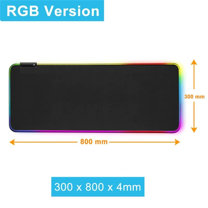 Grand tapis de souris de jeu LED haut de gamme avec modes d'éclairage et contrôle tactile