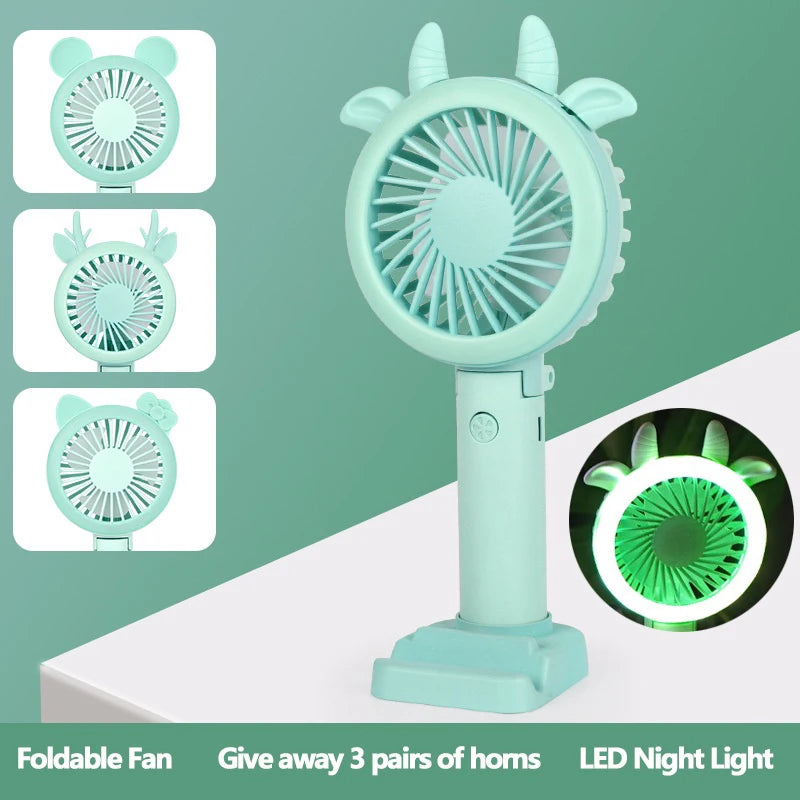 USB LED Light Handheld Fan β Portable, Rechargeable & Multifunctional