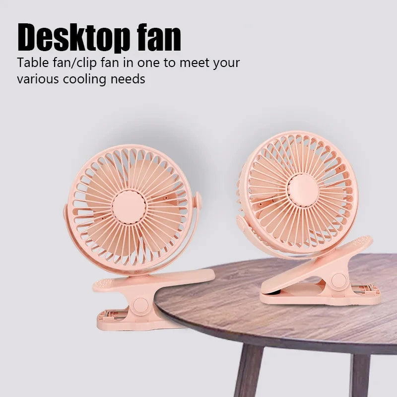 Mini Clip-On USB Fan – Silent & Portable Cooling for Home, Office & Travel