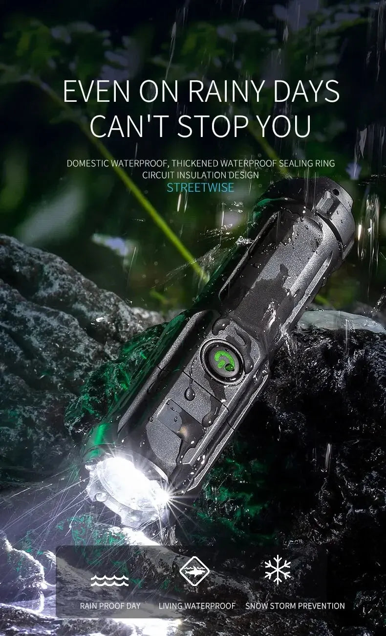 F15-T Rechargeable LED Flashlight – Portable & Waterproof for Outdoor Adventures