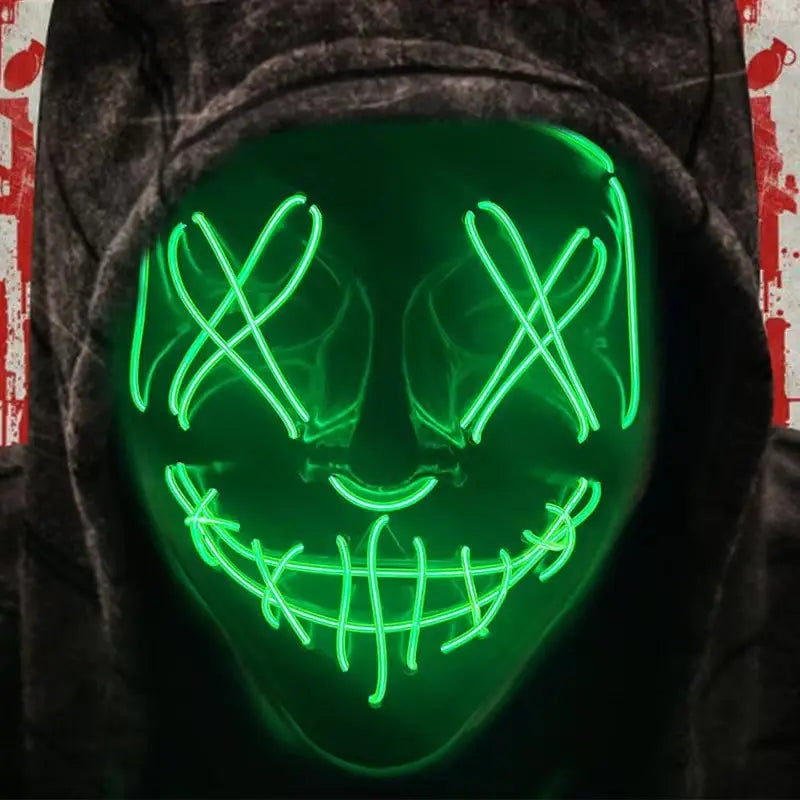 Neon LED V-Shaped Mask โ Glow in the Dark & Stand Out