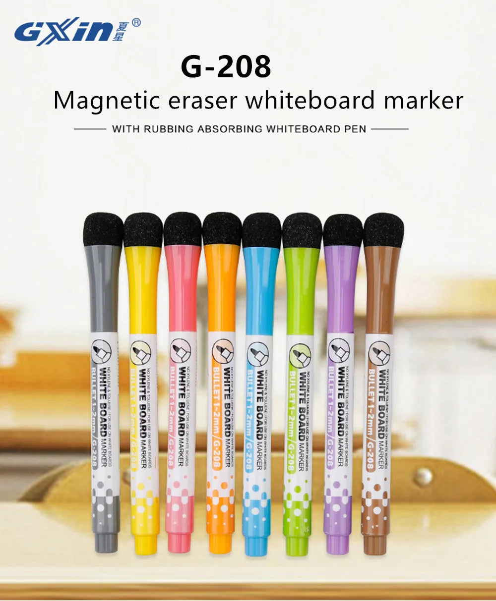 8PCS Erasable Whiteboard Marker Set β Vibrant Colors & Magnetic Design