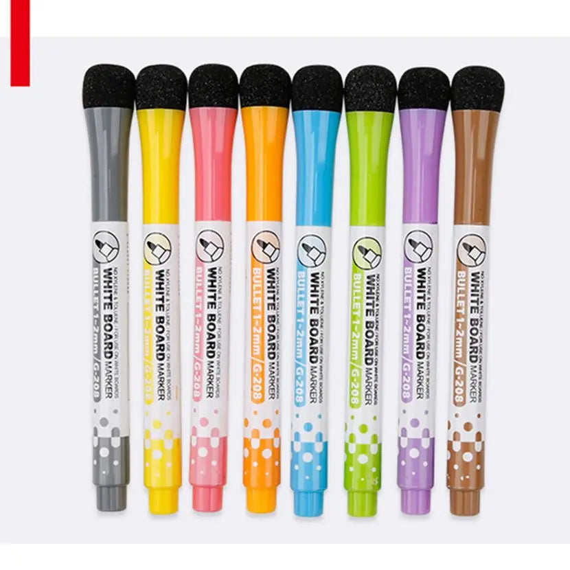 8PCS Erasable Whiteboard Marker Set β Vibrant Colors & Magnetic Design