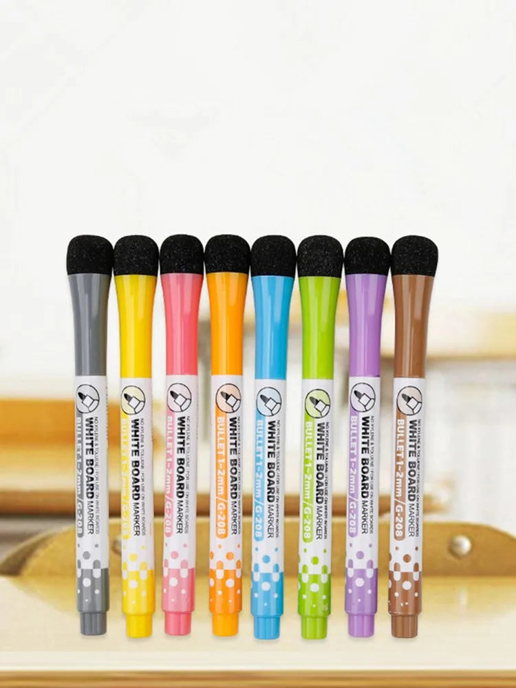 8PCS Erasable Whiteboard Marker Set β Vibrant Colors & Magnetic Design