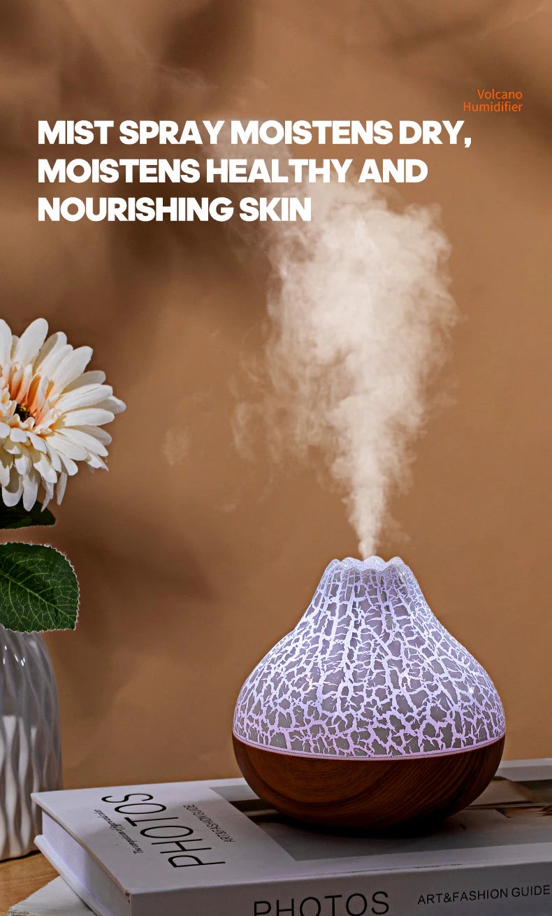 Volcano Air Humidifier with Colourful Ambient Night Light