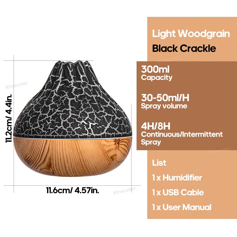 Volcano Air Humidifier with Colourful Ambient Night Light
