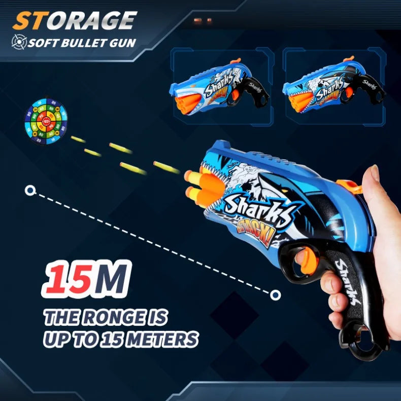 Graffiti Shark Soft Bullet Toy Gun β Safe & Fun Outdoor Action