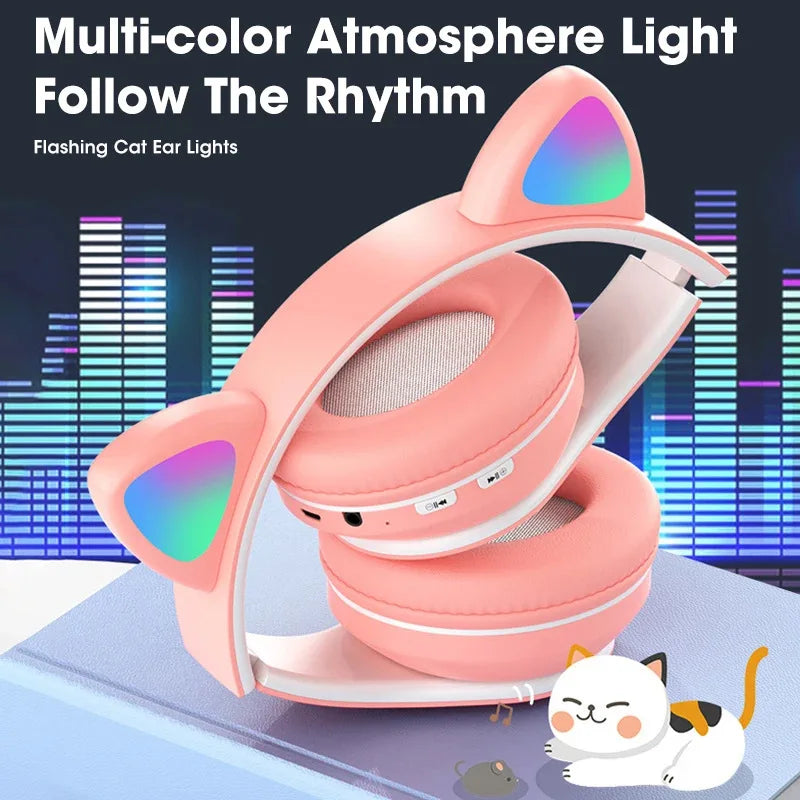 Casque Bluetooth oreilles de chat HAOMAI B39M