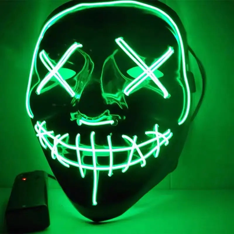 Neon LED V-Shaped Mask โ Glow in the Dark & Stand Out
