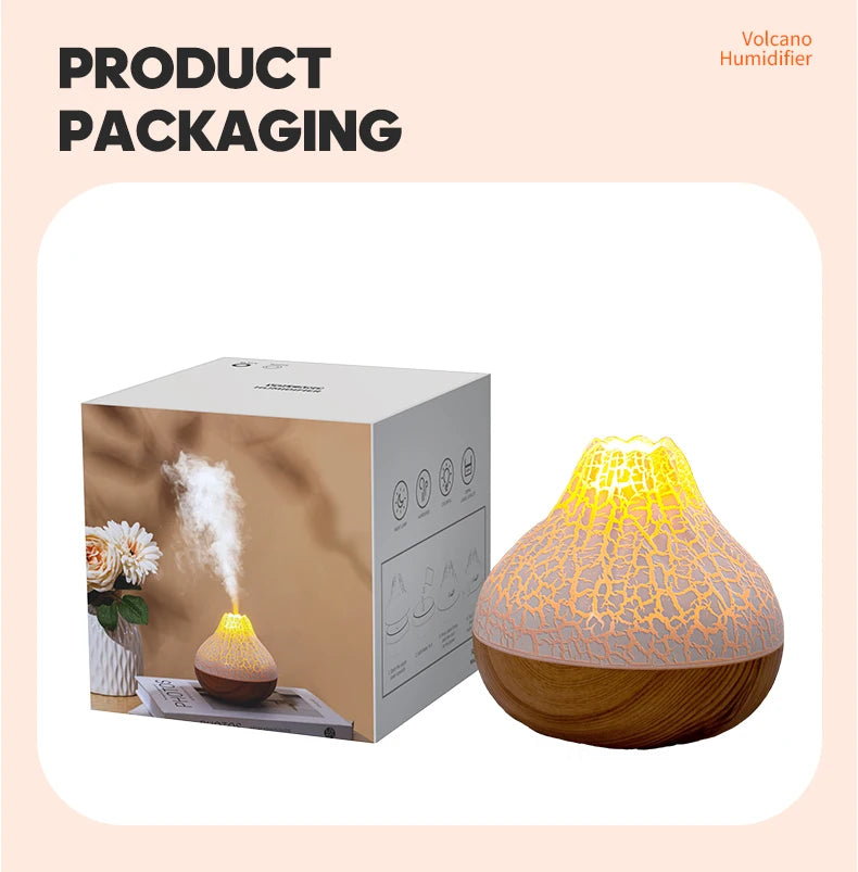 Volcano Air Humidifier with Colourful Ambient Night Light