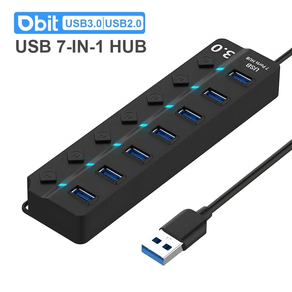 DBIT 7-IN-1 USB Hub – Expand Your Connectivity with USB 3.0/2.0 Ports