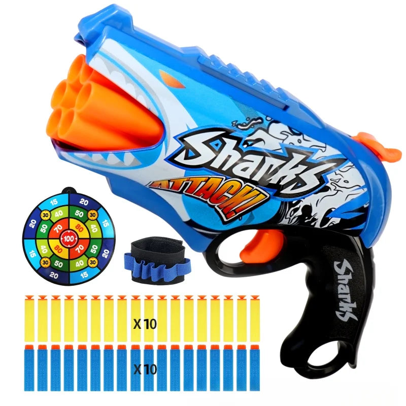 Graffiti Shark Soft Bullet Toy Gun β Safe & Fun Outdoor Action