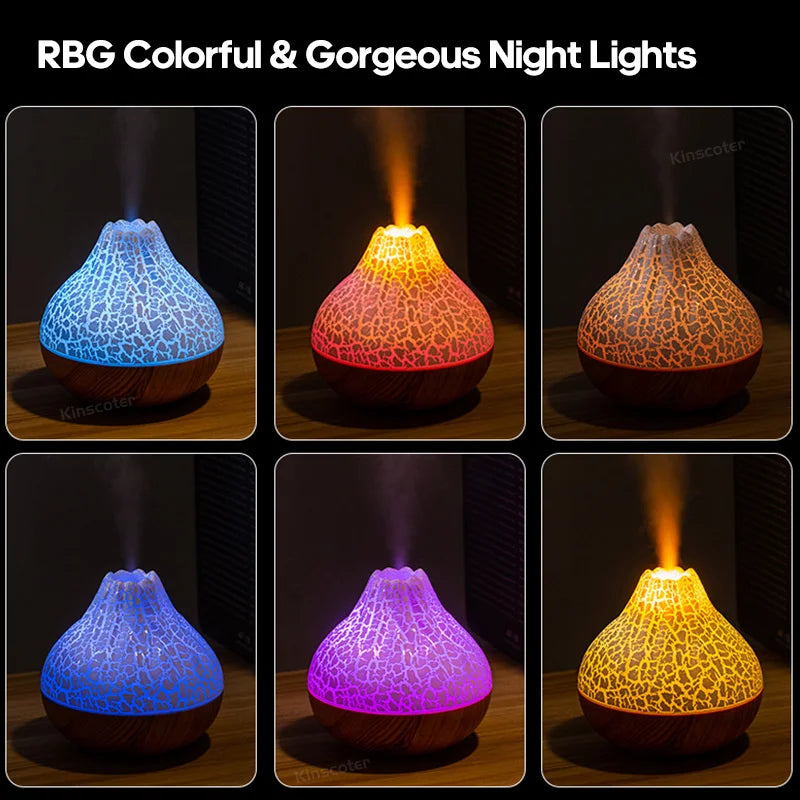 Volcano Air Humidifier with Colourful Ambient Night Light