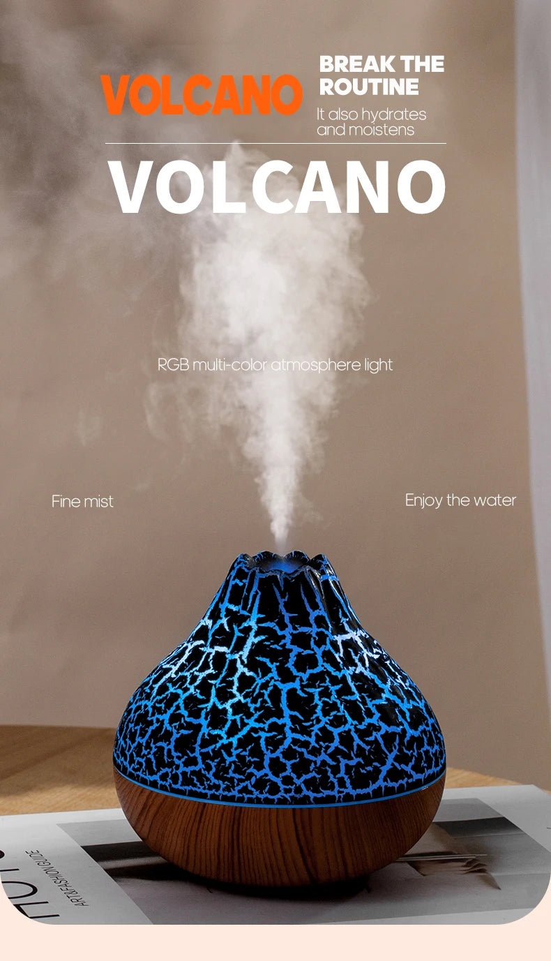 Volcano Air Humidifier with Colourful Ambient Night Light