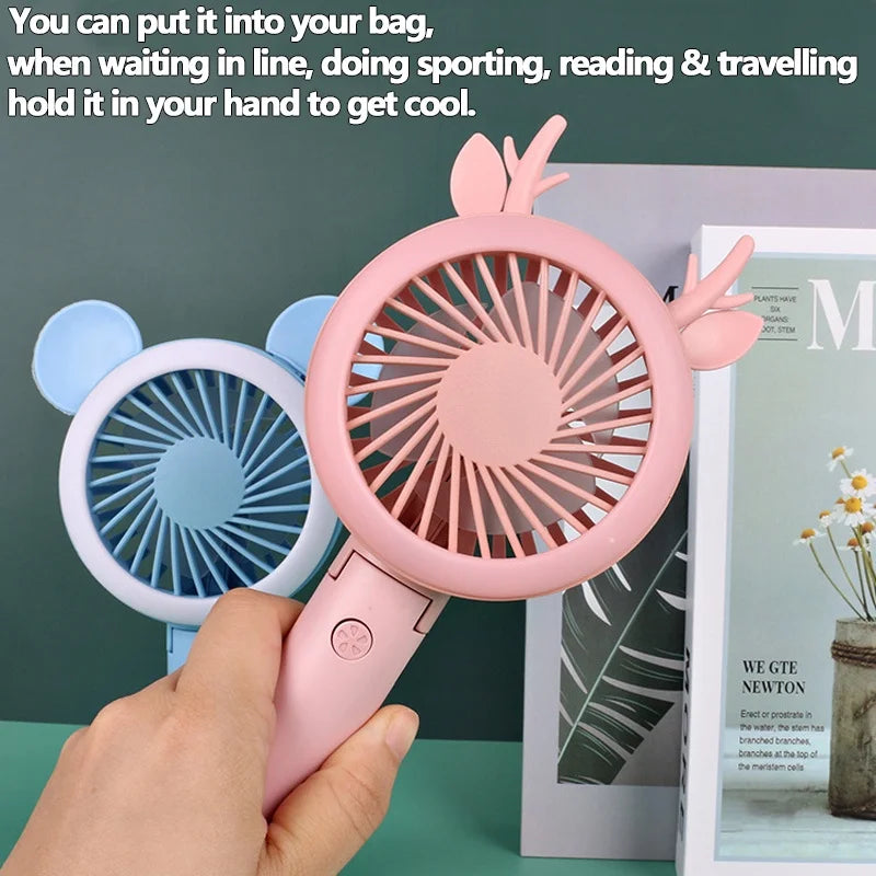 USB LED Light Handheld Fan β Portable, Rechargeable & Multifunctional