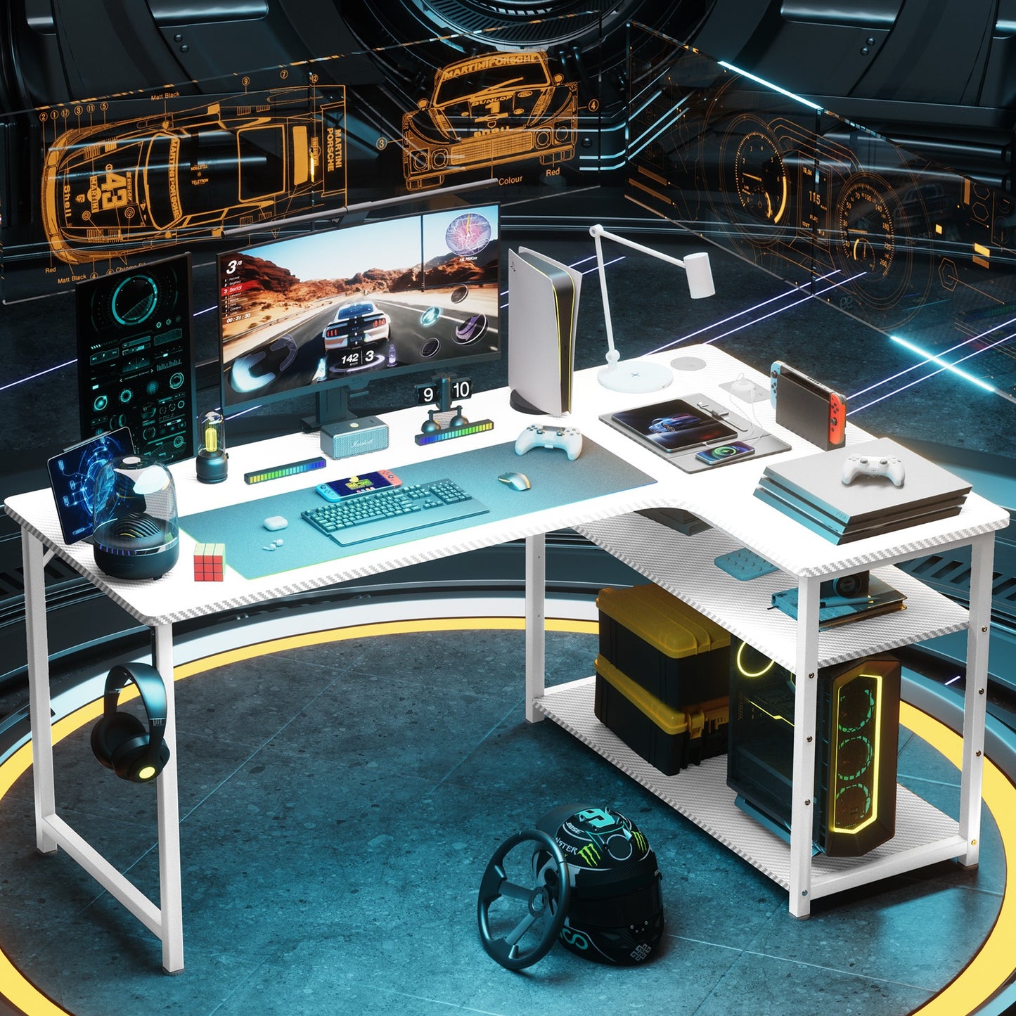 Premium COMHOMA L Shaped Gaming Desk