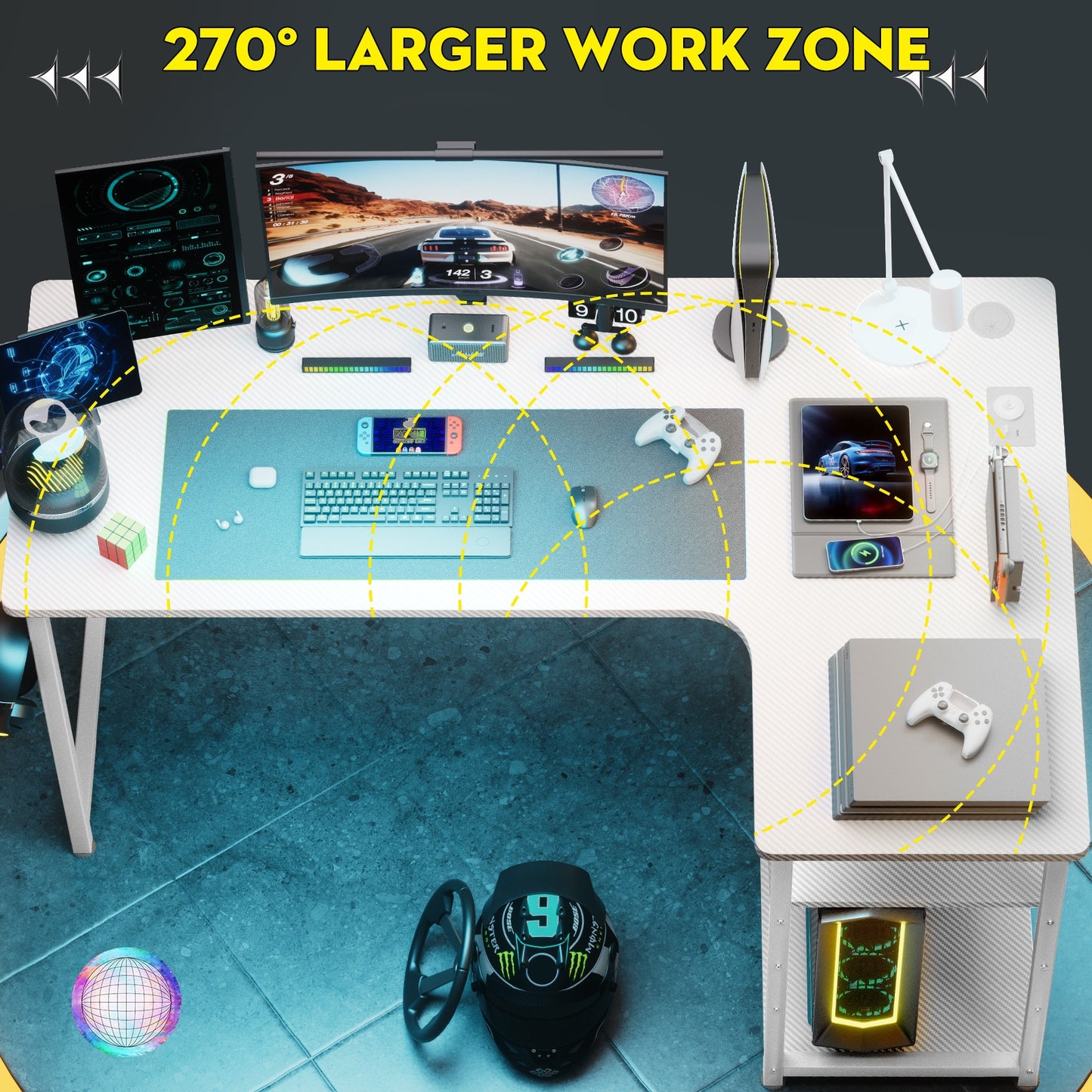 Premium COMHOMA L Shaped Gaming Desk