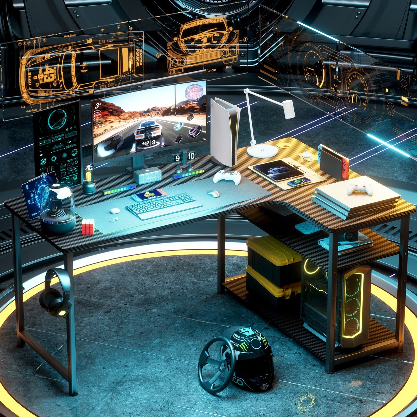 Premium COMHOMA L Shaped Gaming Desk