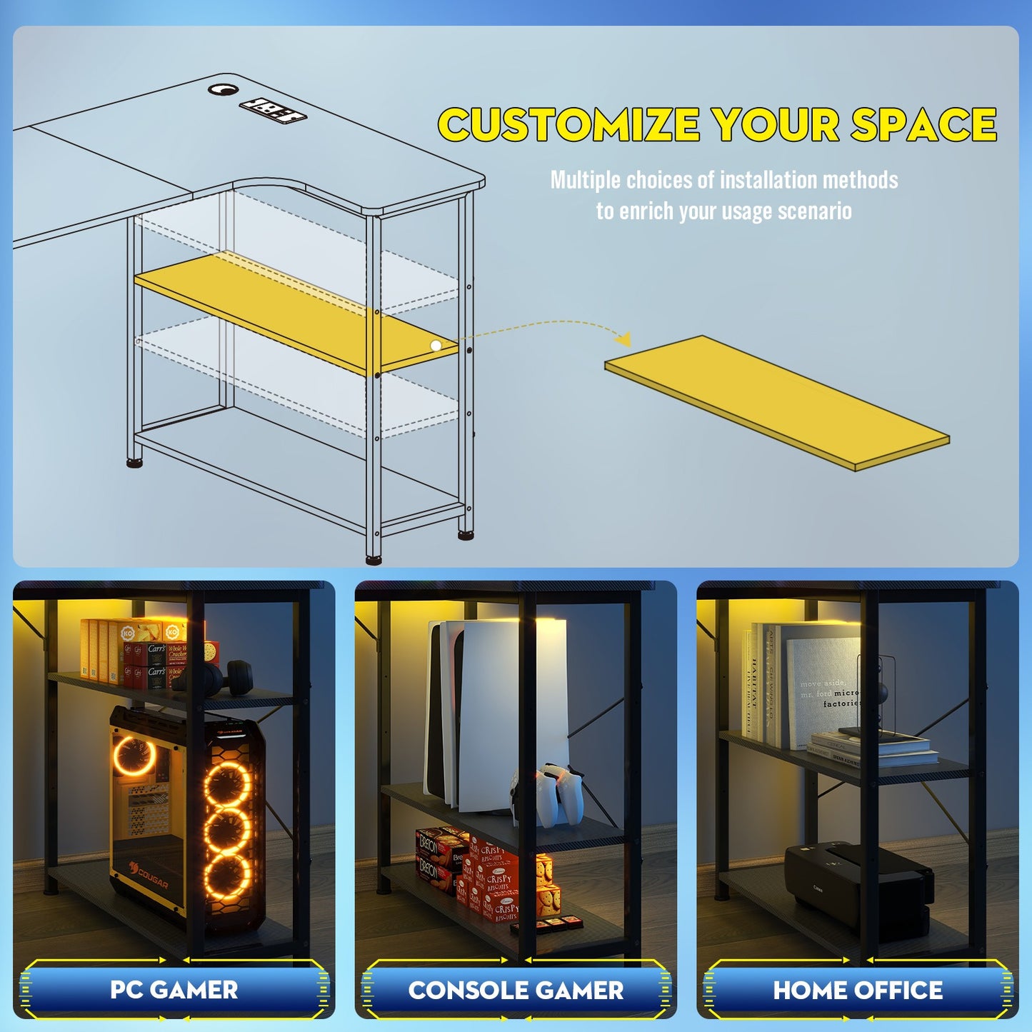 Premium COMHOMA L Shaped Gaming Desk