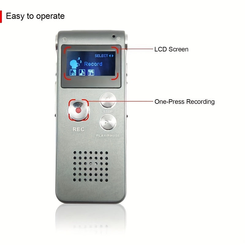 8GB Digital Voice Recorder & MP3 Player – Portable, Rechargeable & High-Quality Recording