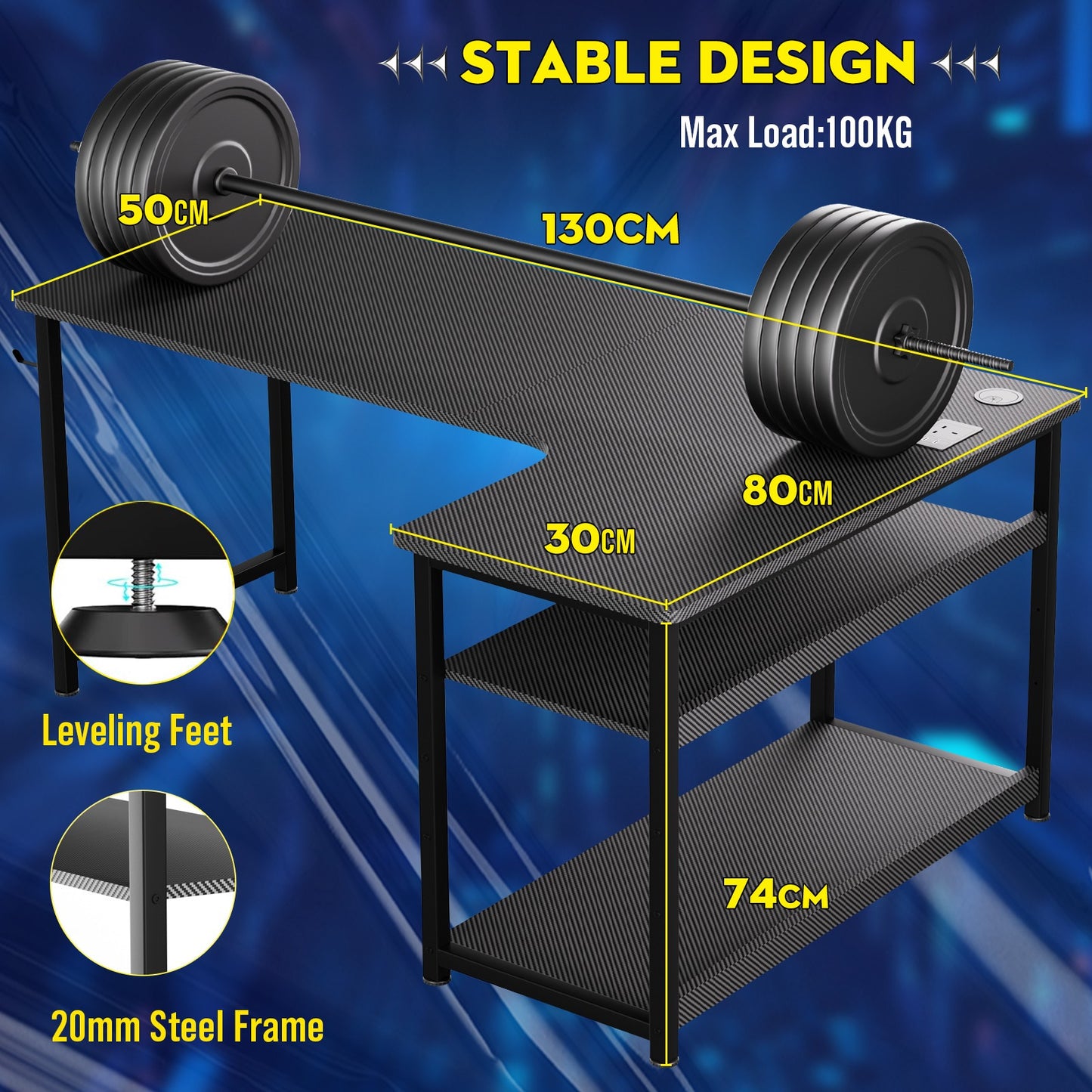 Premium COMHOMA L Shaped Gaming Desk