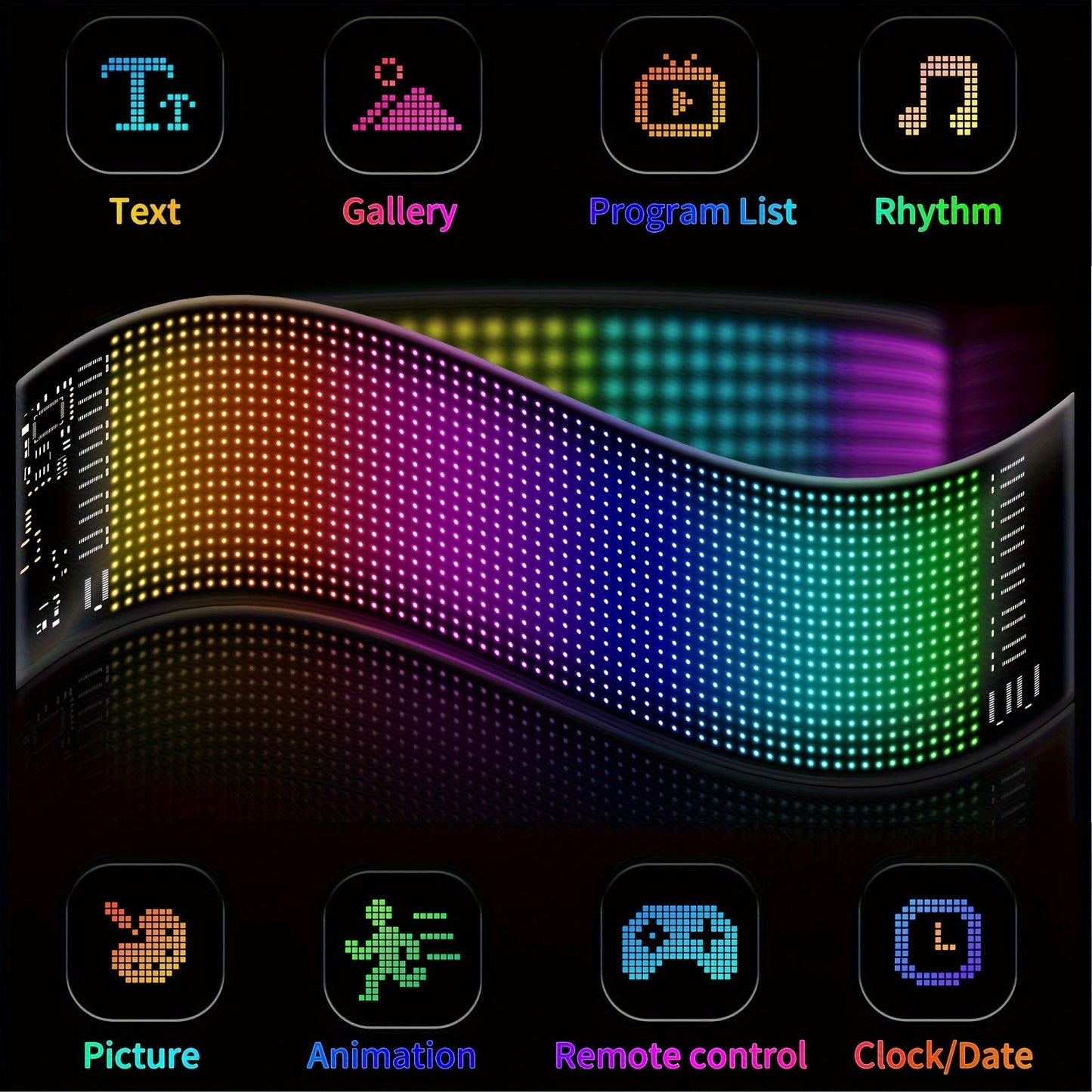 Programmable LED Pixel Soft Light Display โ DIY Text, Patterns & Animations