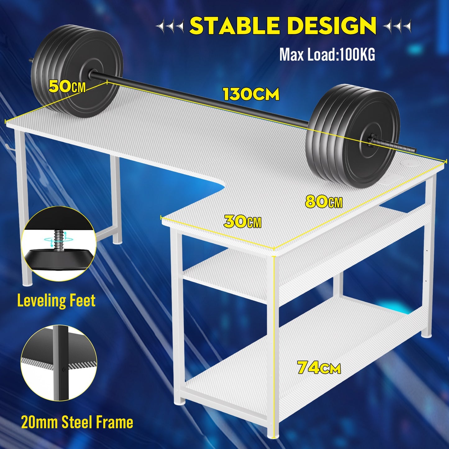 Premium COMHOMA L Shaped Gaming Desk
