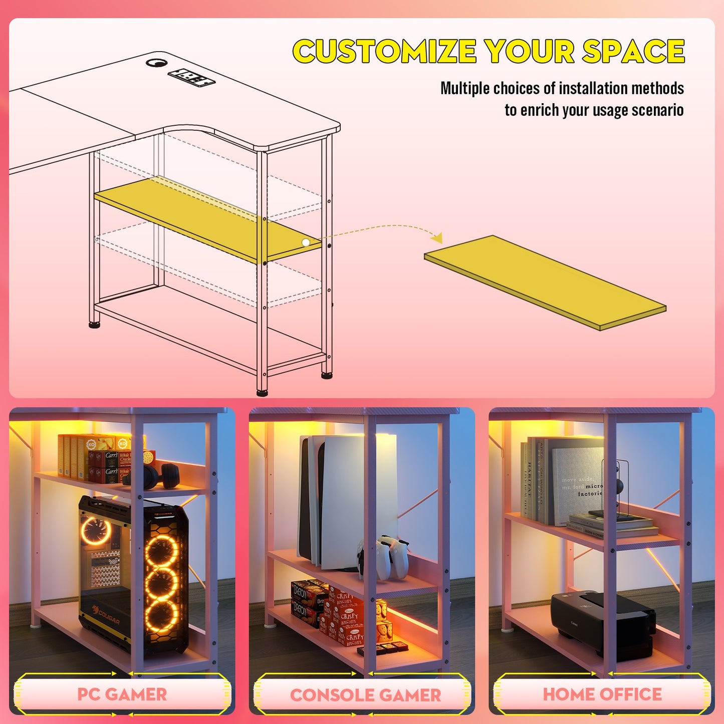 Premium COMHOMA L Shaped Gaming Desk