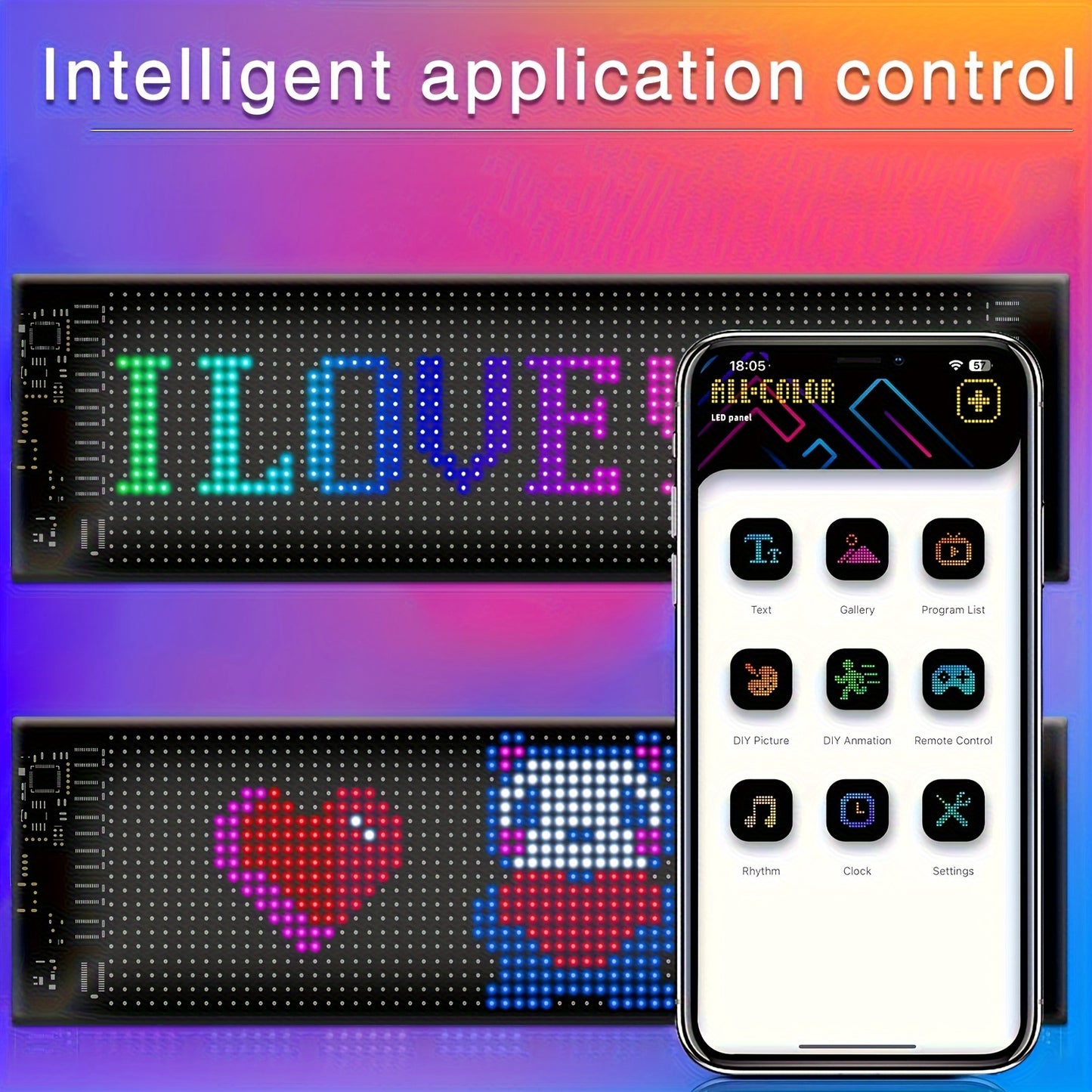 Programmable LED Pixel Soft Light Display โ DIY Text, Patterns & Animations