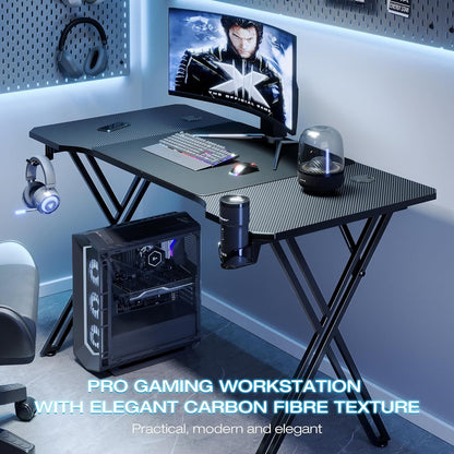 X-Shaped Carbon Fiber Gaming Desk Customise with Custom Lights