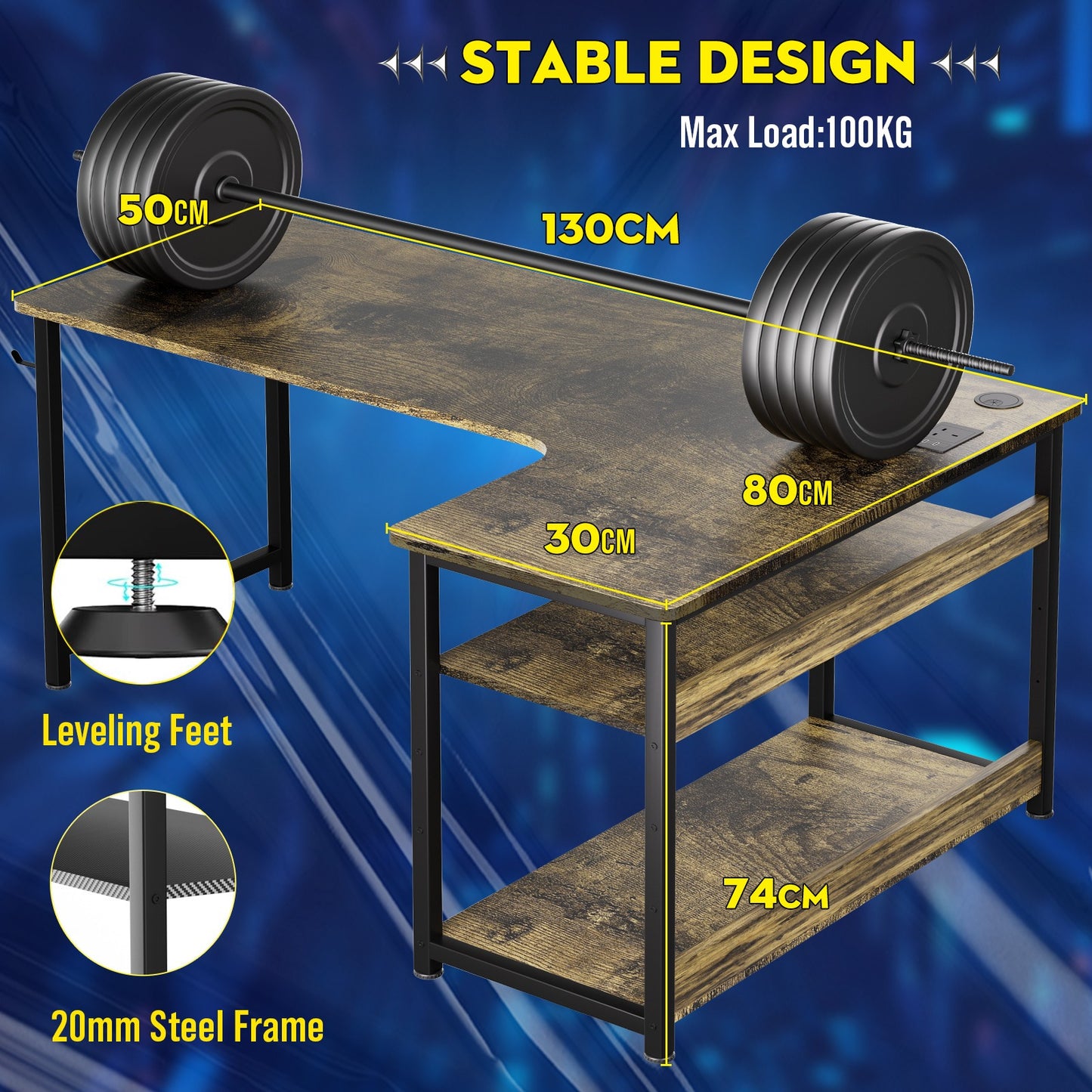 Premium COMHOMA L Shaped Gaming Desk