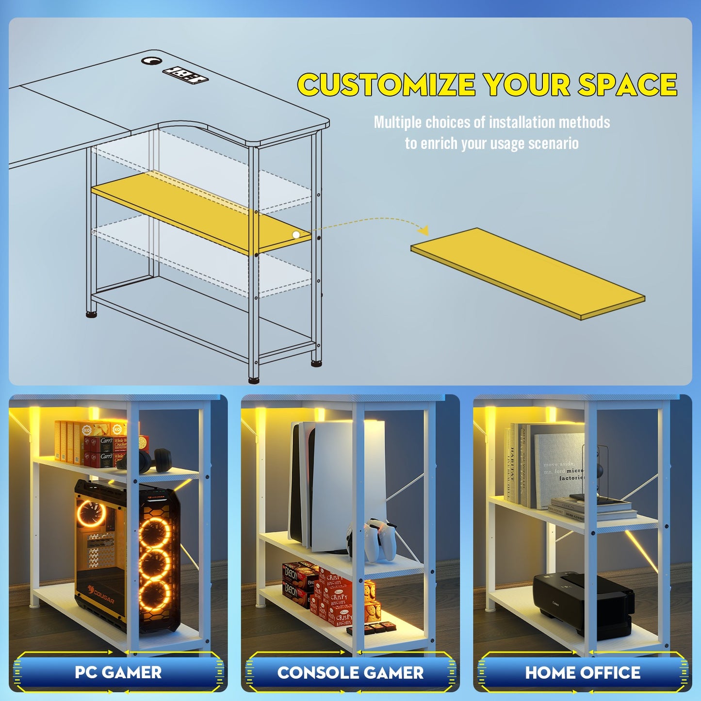 Premium COMHOMA L Shaped Gaming Desk