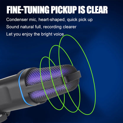 USB RGB Condenser Microphone – Perfect for Gaming, Streaming & Podcasts