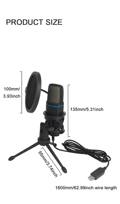 USB RGB Condenser Microphone – Perfect for Gaming, Streaming & Podcasts