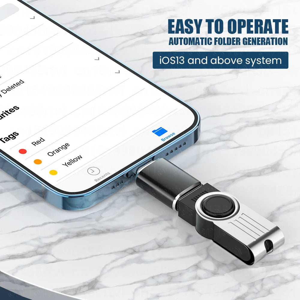 USB 3.0 OTG Adapter for iPhone & iPad – High-Speed Data Transfer & Device Connectivity