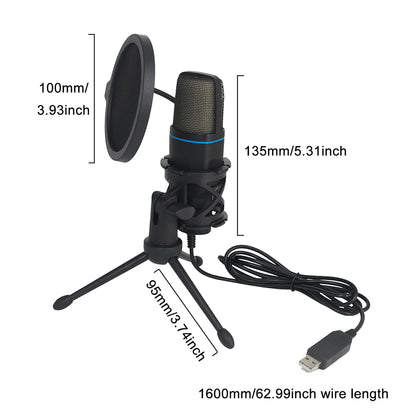 USB RGB Condenser Microphone – Perfect for Gaming, Streaming & Podcasts