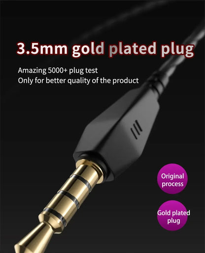 Designer Wired In-Ear Headphones – HiFi Sound, Waterproof & Built for Comfort