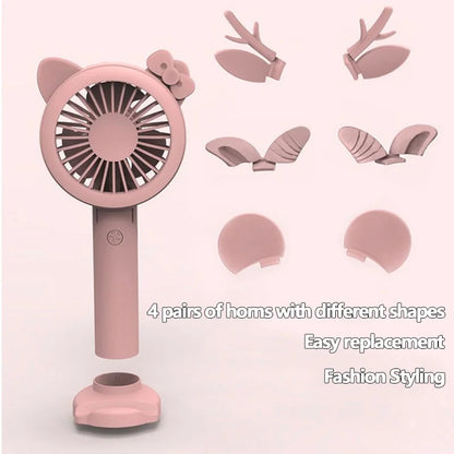 USB LED Light Handheld Fan – Portable, Rechargeable & Multifunctional