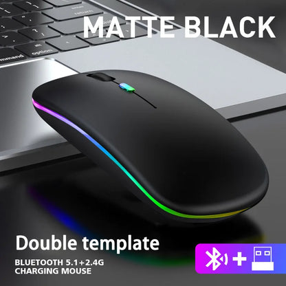 Wireless Mouse Bluetooth and 2.4GHz Dual Modes with RGB